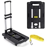 Gummigriff: Der sackkarre klappbar ist mit einem weichen Gummigriff ausgestattet, der flexibel, bequem, rutschfest und verschleißfest ist und die Belastung während des Transports verringert, was den Transport erleichtert.