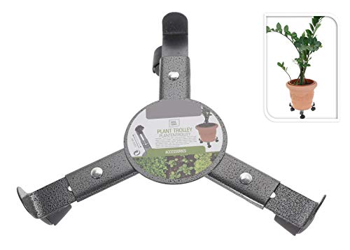 Preisvergleich Produktbild Spetebo Metall Pflanzenroller - Rolluntersetzer für Blumentöpfe bis Ø 30 cm - Blumenroller Rollbrett Pflanzen Transporthilfe