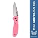 Benchmade - Mini Griptilian 556 EDC Manual Open Folding Knife Made in USA, Drop-Point Blade, Plain Edge, Satin Finish, Pink Handle