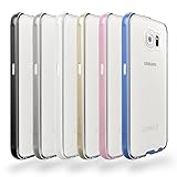 Funda Galaxy S6 - Azorm Hybrid Edition Azul - Bumper con Efecto Metálico, Resistente a los arañazos en su parte trasera, Amortigua los golpes - funda protectora anti-golpes para Samsung Galaxy S6