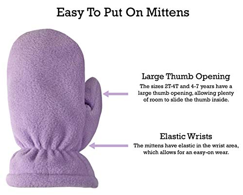 N’Ice Caps Toddler Baby Winter Hat Mitten Set – Kids Boys Girls Gloves Fleece Sherpa Lined (Light Purple, 2-3 Years) - Thumbnail 5