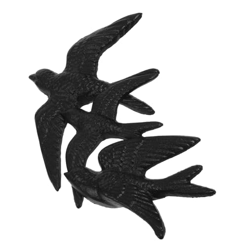 GETAJGHSD Decoración De Pared Pájaros Hierro Fundido 3d Juego De 3 Piezas Tamaño Pequeño Mediano y Grande Esculturas De Arte Mural De Pájaros Vintage Para Hogar Sala y Dormitorio