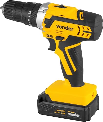 Vonder, Parafusadeira/Furadeira com Impacto a Bateria, 20 V, Fonte de Carregamento Bivolt Automática