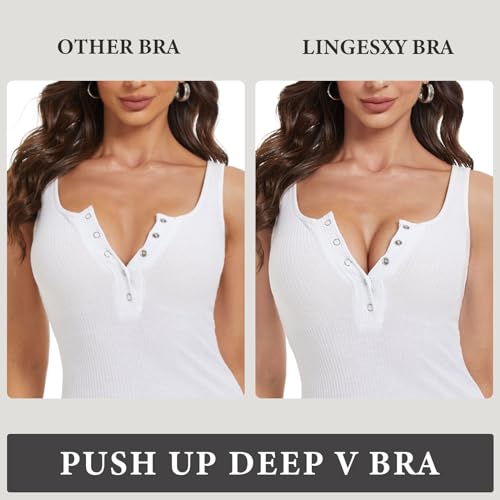 Lingesxy Women's Push Up Padded Bra Seamless T-Shirt Underwire Plunge Bras — view 2