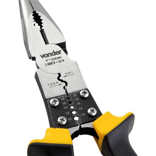 Alicate Bico Meia-Cana Reto 9 Para Eletricista Multifunção Com Isolação Até 1.000V