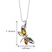 PEORA Genuine Baltic Amber Dragonfly Pendant Necklace for Women 925 Sterling Silver, Rich Cognac, Olive and Honey Colors, with 18 inch Chain, Real Baltic Amber Necklace for Adults, w/Jewelry Box