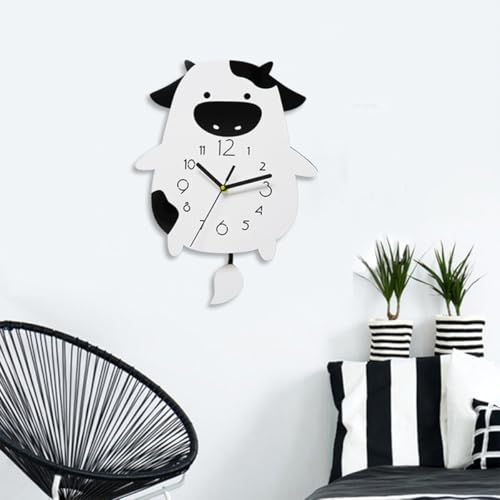 Horloge murale blanche design vache : cadeau de Noël original - 8
