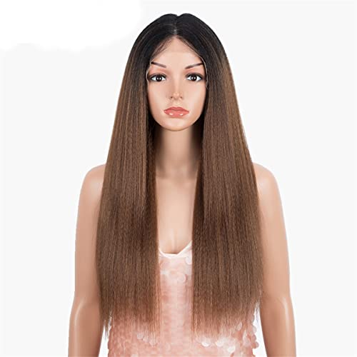 Perruque synthétique lace front longue 26 pouces blonde pour cosplay et quotidien
