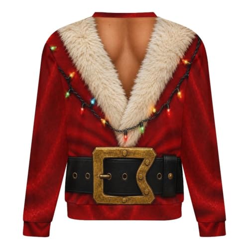 Fur-Collar Santa Coat Chest Print, alternative view 4