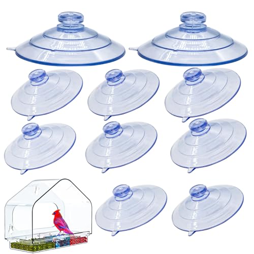 APWOJY 5 Packs 2.16 Inch Clear Suction Cup Window Bird Feeder Hooks
