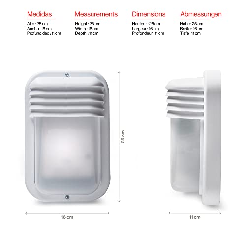 Aplique Ecoled IP44 resistente a salpicaduras con casquillo E-27 vertical blanco 3