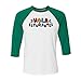 TeesAndTankYou Hola Estudiantes Three-Quarter Raglan Sleeve Baseball Shirt Unisex X-Small White/Kelly