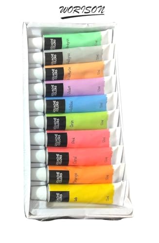 Image of worison Pastel Gouache Colour Set of 10 Colours X 12ML Tubes Multicolor