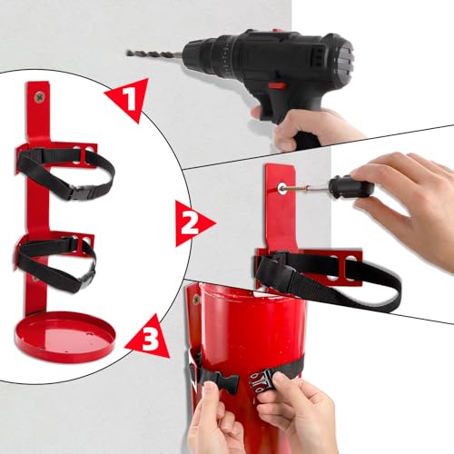 Bekith 2 Pack Fire Extinguisher Mount Wall Bracket, Heavy Duty Wall Hanging Bracket up to 5 lbs, Fire Extinguisher Holder for Home, Office, School, Laboratory by Bekith - Image 5