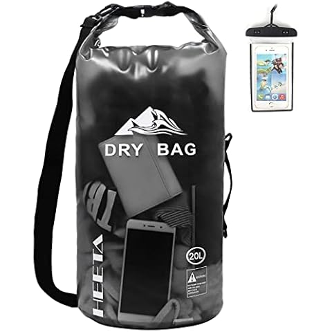 HEETA Waterproof Dry Bag for Women Men, 5L/10L/20L Roll Top Lightweight Dry Storage Bag Backpack with Waterproof Phone Case(IPX7) for Travel, Swimming, Boating, Kayaking, Camping and Beach-10L Cover