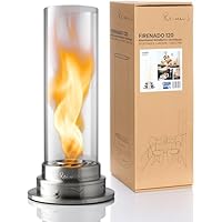 ReimerS Firenado 120 – Premium Tischkamin aus Edelstahl & Glas – Elegante VortexFlame™ Flammenregulierung für Innen & Außen