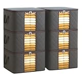 JK QUADRAT® Aufbewahrungstasche 6er Set 54×35×30 cm – Premium Kleideraufbewahrung für Kleidung, Decken– Robuster Stoff, stabiles Sichtfenster & starker Reißverschluss - schrank organizer - boxen