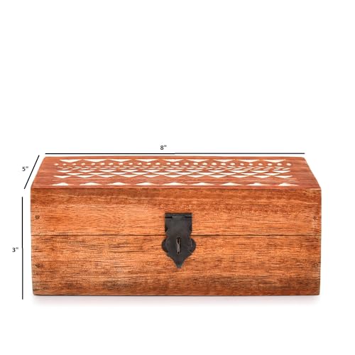 Nirman KC771 Jewellery Box Mango Wood Hand Carved Multipurpose Keepsake Storage Travel Organizer thumb #4