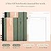 Yoment Leather Journal Notebooks for Work Refillable 224 Page 100 GSM Thick 5 Subject Notebook with Removable Dividers Tabs Hardcover Notebook for School Note Taking Teachers Women Men 6.1 x 8.3,Green