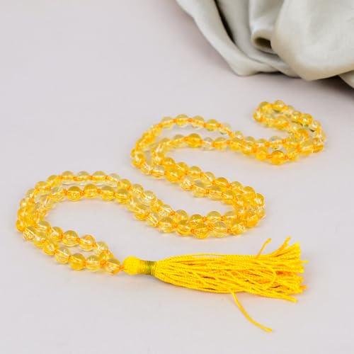 Collier Mala citrine 108 perles résistant pour concentration