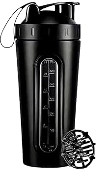 MYBURRGH ® Steel Shaker Bottles For Protein Shake, Gym Bottles For Men Protein Shaker Bottle For Gym Shaker Bottles For Leakproof Bottle - Black - 950 ml (Pack of 1, 850 ml) - image, photos
