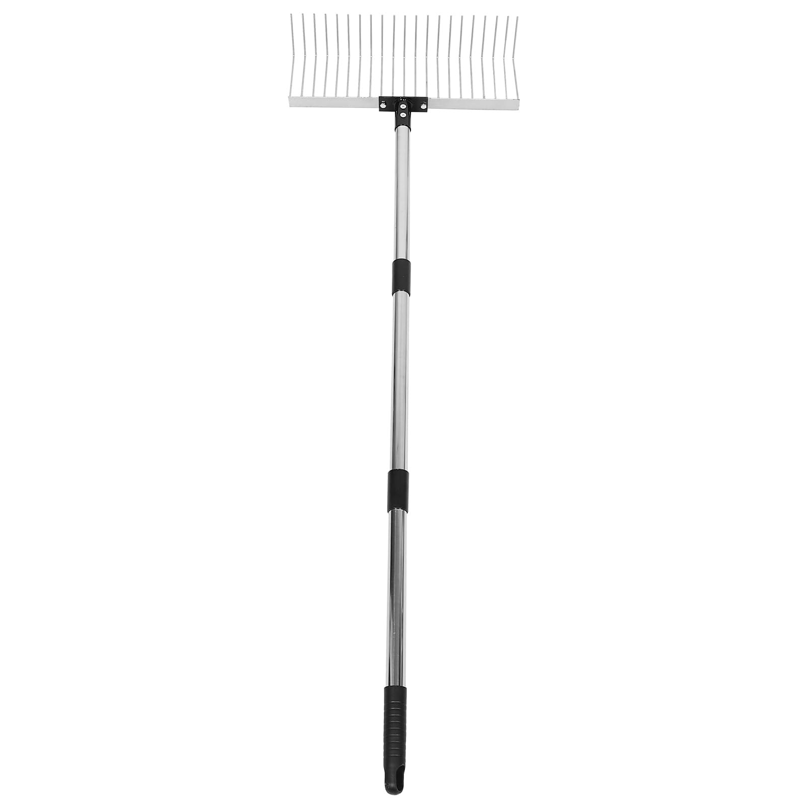 Housoutil Rastrello da Giardino in Acciaio ad Alta Resistenza 21 Denti Manuale con Impugnatura Ergonomica e Design Smontabile per Raccolta Foglie Livellamento Terreno e Cura Prato