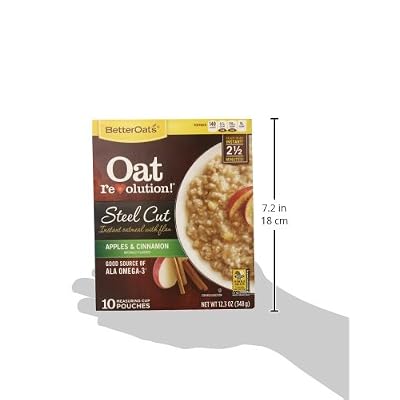 Better Oats Steelcut Oats with Flax, Apple and Cinnamon, 12.3 Ounce