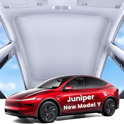 HRTKJ Tesla Model Y Sunshade Roof,Foldable Car Sunroof Cover, Sun UV Protection，Interior Gray，Tesla Y Accessories Heat Insulation Foldable Glass Sunroof Cover The Latest Model of Model Y 2025