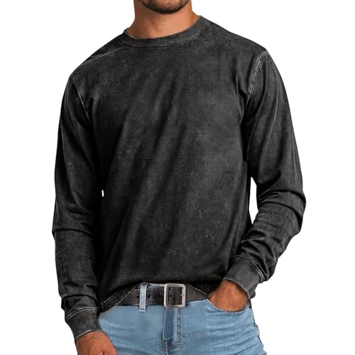 RTTUIOP Crewneck Sweatshirt Men Long Sleeve Mokaloha Mens Shirts Vintage Washed Distressed Work Casual Fashion Sweatshirts4