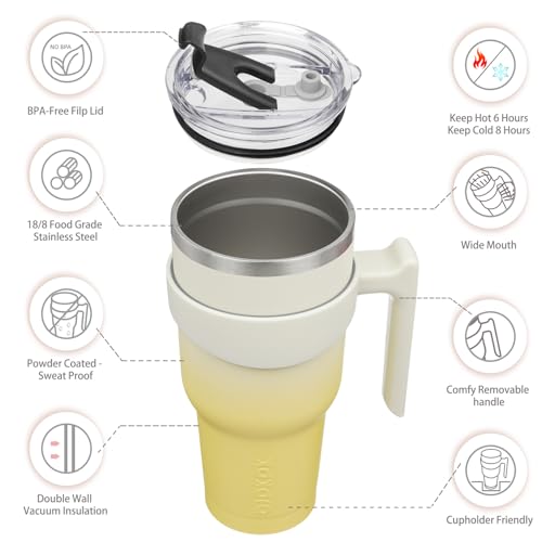 Image of BJPKPK 40 oz Tumbler with Handle & Straw, Insulated Stainless Steel Mug