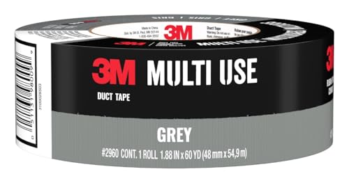 3M Duct Tape, 1.88 in x 60 yd, Multi-Use Tape With Strong Adhesive to Create a Secure Bond, Excellent Strength For Durability, Waterproof Backing For Longer Lasting Repairs, 1 Roll (2960-A)