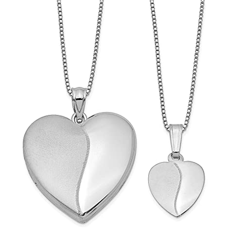 925 Sterling Silver Pol Heart Locket Pendant Chain Necklace Set Charm Fine Jewelry For Women Gifts For Her