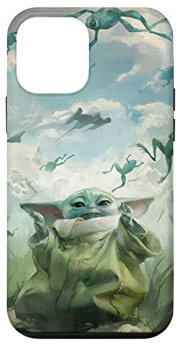 Coque iPhone 12 mini Star Wars Grogu et N-1 Starfighter protection antichoc