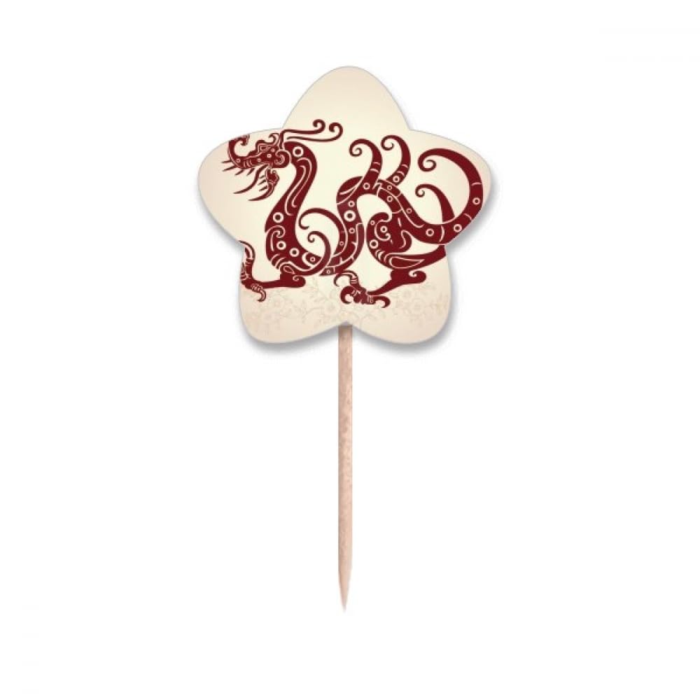 Cure-dents dragon chinois drapeau de qualité supérieure pour buffet chic et cupcake
