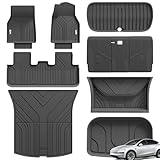 3W 10 Pcs Floor Mats Custom Fit for Tesla Model Y Juniper Premium Performance 2025 2026 New (Not for Standard), Thorex™ All Weather Dog Friendly Full Coverage Car liners & Boot Liner & Seat Back Cover
