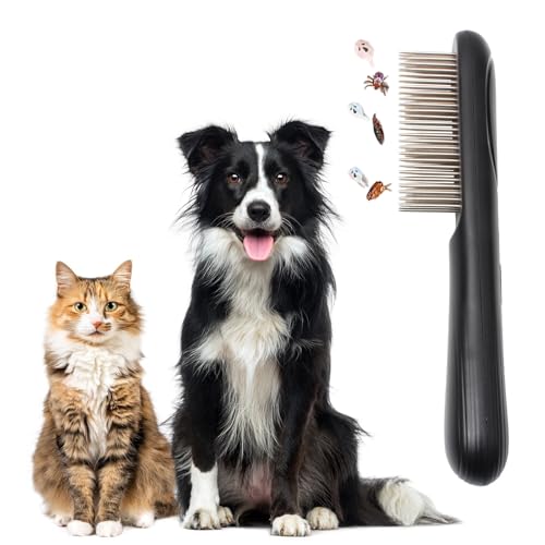 Rechargeable Electric Pet Comb – Gentle Flea & Lice Remover for Dogs/Cats/Rabbits, Dual-Power Floating Hair Collector with Stainless Steel Teeth (Cordless, Quiet & Pain-Free)