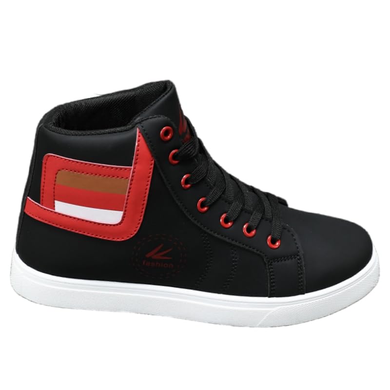 Men's high-top Sports Shoes - Fashionable, All-Weather Casual Shoes, Featuring a Lacing Design, Suitable for Wearing in All Seasons.