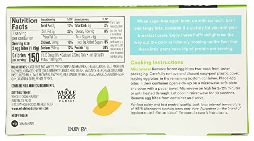 Whole Foods Market, Frozen Egg White Bites, Spinach, Basil & Feta, 4.2 Ounce #TOP1