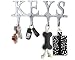 Comfify Key Holder "Keys" - Wall Mounted Key Holder - 4 Key Hooks Rack - Decorative Cast Aluminum Key Rack - Polished Finish - with Screws and Anchors (Keys AL-1507-20)