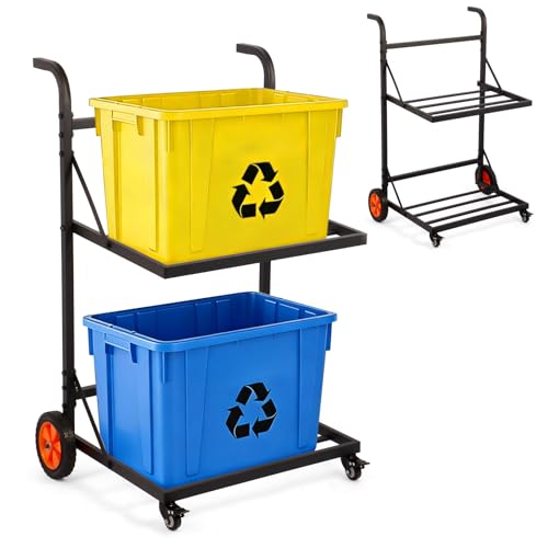 MANNIFEN 2-Tier Metal Recycling Cart