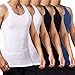 Produktbild FALARY Unterhemd Herren Tank Top 5er Pack gekämmte Feinripp Baumwolle, 2 Schwarz 2 Weiß 1 Marine, L