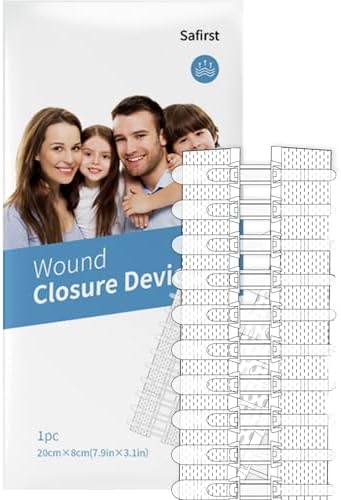 Wound Closure Strips Zip Stitch Sutures Butterfly Bandaids Emergency Laceration Closure Kit for Lacerations Incisions Cuts(20X8CM)