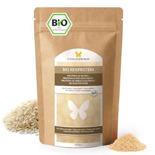 1kg BIO Reis Protein mit 84,4% Protein, ohne Zusätze, von Natur aus vegan, laktosefrei & ohne Soja