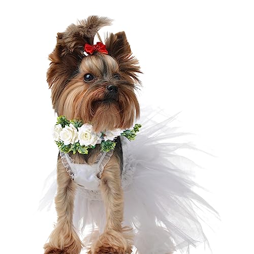 Collier de fleurs pour chien Honoson couronne confortable taille L