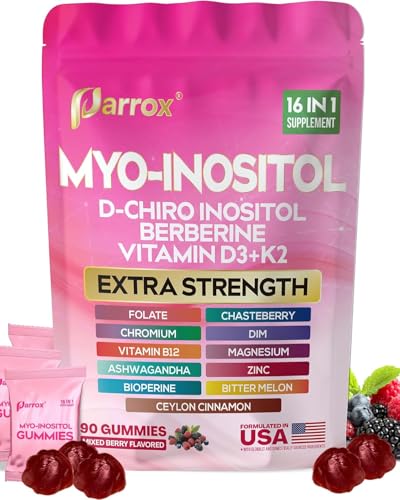 Myo-Inositol & D-Chiro Inositol Gummies Berberine Mixed Berry 90 Count