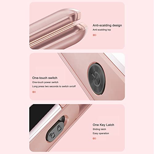 Rongchuang Cordless Hair Straightener Portable Straightener With 4500Mah Rechargeable Battery Safety Latch Adjustable Temperature Fast Heating Floating Plate,Anti-Iron Housing For All Hair Type,Travel #TOP1