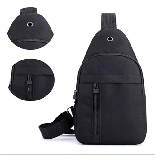 Bolsa Tiracolo Ajustável Impermeável Pochete Transversal Bag Lateral Ombro Para Acessórios (Preto)