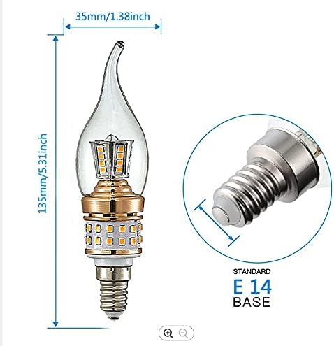 ZYUJIA E14 LED Candle Bulbs 10W Small Screw Candelabra LED Light Bulbs Not Dimmable Warm White 3000K Chandelier Bulbs(Equivalent to 90W) 3 Packs - Image 4