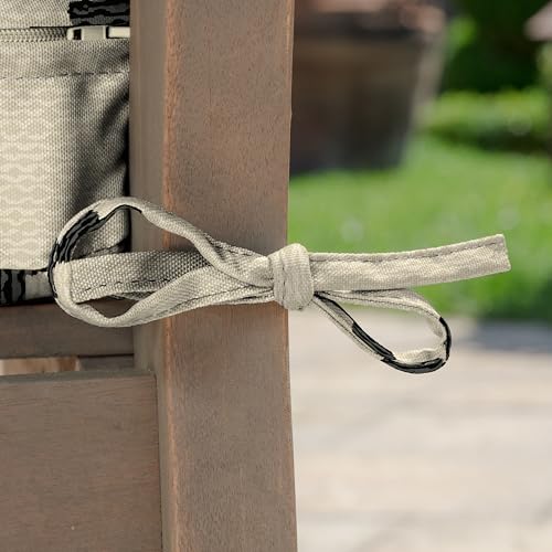 Image of Arden Deep Seat Outdoor Chair Cushion Set (4-Pack), 24 in x 24 in, Weather-Proof, Rain-Proof, Fade Resistant Patio Cushion Set for Chair, Sofa, and Couch Tan Diamond Trellis