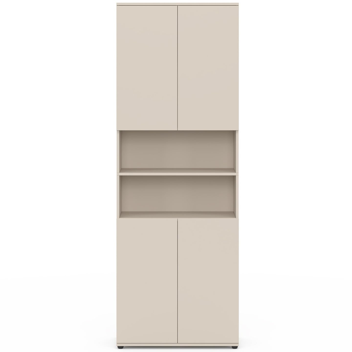 IDMarket - Mueble de baño TOMI 4 puertas 2 nichos madera color beige